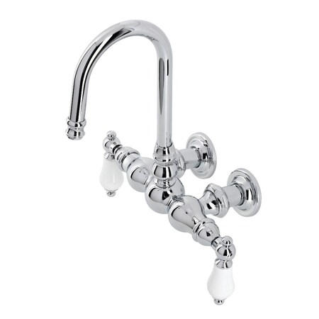 Kingston Brass CA6T1 3-3/8" Tub Wall Mount Clawfoot Tub Faucet, Polished Chrome CA6T1